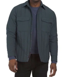 Robert Graham Slate Blue Quilted Shirt Jacket Padded Camo Pockets NWT $348 M - Picture 1 of 16