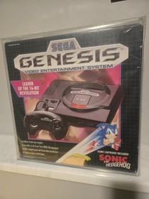 1992 Sega Genesis In Box Graded CAS 65, Comes With COA. Encased In Acrylic Case!
