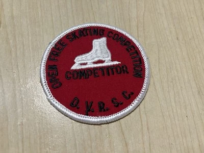 Open Free Skating Competition Competitor Patch Red D.V.R.S.C. Figure Ice Skate C - Image 1 of 4