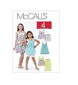 McCalls Sewing Pattern 6065 Top Dress Shorts Capri Pants Girls Size 3-6 - Picture 1 of 3