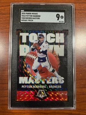 2020 Panini Mosaic Peyton Manning Touchdown Masters Mosaic Prizm SGC 9 - Image 1 of 2