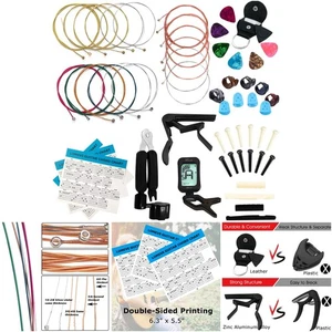 Kit Accessori Chitarra Acustica 3 in 1 Tool Picks Capo Accordatore Corde - Foto 1 di 8