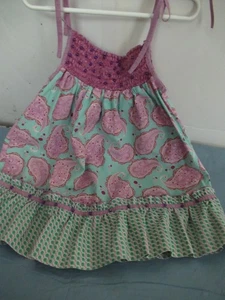 P) Girls size 6 Purple and Aqua Bead Trim Smocked Sun Dress Danica and Dylan - Picture 1 of 8
