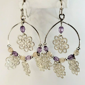 Vintage Snow Flake Earrings (R5-23) - Picture 1 of 5