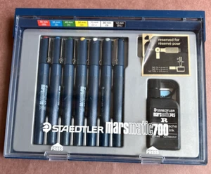 Vintage Staedtler Marsmatic 700 Technischer Zeichenstift 7er Set im Original Etui - Bild 1 von 2