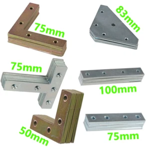 10x Steel Flat Metal Mending Fixing Repairing Reinforcing T Plate Bracket Braces - Picture 1 of 9