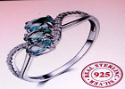 3 20 Blue Zircon Gemstones With Zircon Cluster On 925 Sterling Silve Cross Over