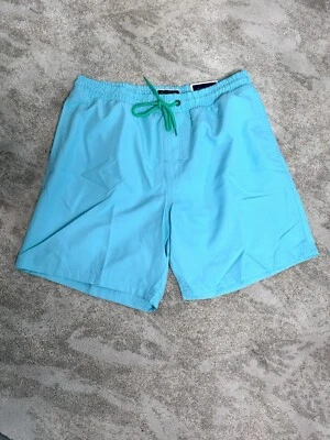 Club Room 男式绿松石速干泳裤/短裤 M 码抽绳全新带标签 — 第 1/3 张图片