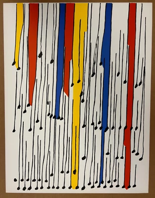 Gotas de lluvia, c. 1975 por Alexander Calder litografía papel tejido impresión artística 19,5 x 25,5 Foto 1 de 4