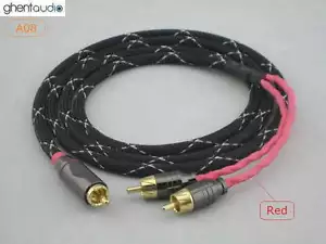 Cable de audio A08 (0,3 m 1 ft)---RCA (macho) a doble (2) RCA división Canare L-4E6S - Imagen 1 de 3