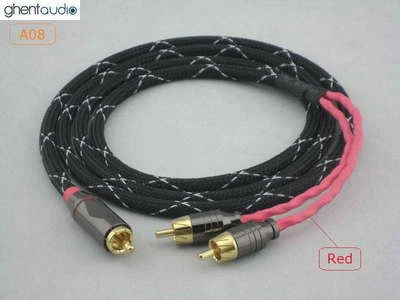 A08 (1.5m 5ft) --- RCA/Phono(male) to Dual(2) RCA(male) Y Cable Canare L-4E6S - Image 1 of 3