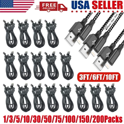 Fast Charger Cable Heavy Duty For iPhone 13 12 11 X XR 8 Charging Cord wholesale - Image 1 of 4