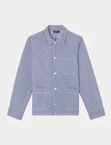 A.P.C. Aaron Work Jacket in Marine Blue Stripe, size Small - BNWT, RRP £300 - Picture 1 of 7