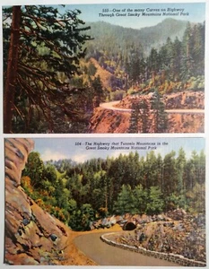 Vintage Great Smoky Mountains National Park Souvenir Linen Postcard Lot - Picture 1 of 6