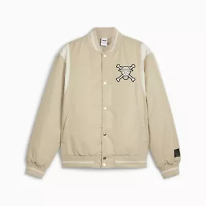 PUMA x ONE PIECE Collaboration Varsity Jacket Unisex Putty 624675_90 New