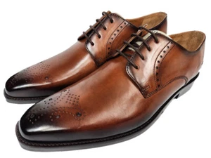 Melvin & Hamilton Dylan1 Hombre Cuero Zapatos Derby Budapest Marrón Cuero Goma - Imagen 1 de 5
