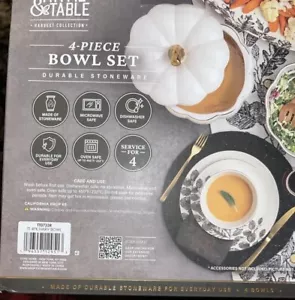 Tazones redondos de gres colección de tomillo y cosecha de mesa, paquete de 4 5,9""D, 2,7"" H - Imagen 1 de 4