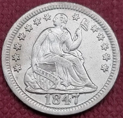 1847 Seated Liberty Half Dime 5c Higher Grade XF - AU #47465 Cover