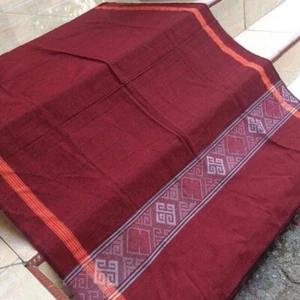 Hand Woven Blanket Pamiring Motif Ethnic Indonesian Culture 300x110 cm - Red - Picture 1 of 4