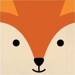 Animal Faces Fox Lunch Napkins 16 Pack Safari Koala Jungle Party Supplies - Picture 1 of 2