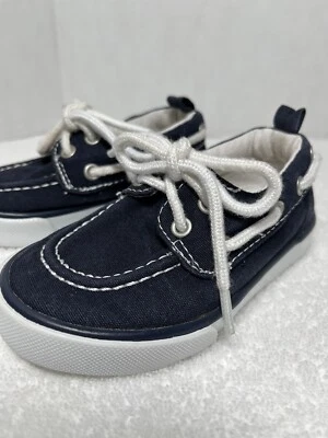 Zapatos de barco Gymboree azul marino con cordones para niños pequeños talla 6 Foto 1 de 3