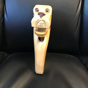Vintage Wooden Dog w/ Red Collar Nut Cracker - ?Black Forest? - AC2 - Picture 1 of 3