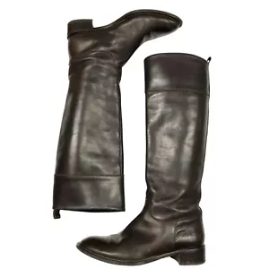 Salvatore Ferragamo Botas Altas de Cuero Marrón para Mujer Talla 9 B - Imagen 1 de 16