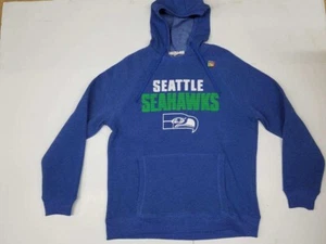 SEATTLE SEAHAWKS SWEATSHIRT HOODIE PULLOVER MEN SIZE L BLUE NFL - Picture 1 of 4