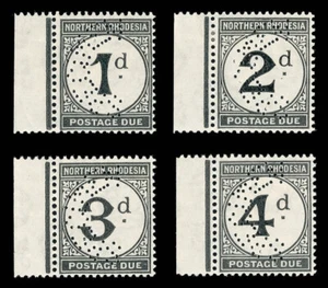 Northern Rhodesia 1929 Postage Due set perforated SPECIMEN mlh. SG D1s-D4s. - Picture 1 of 1