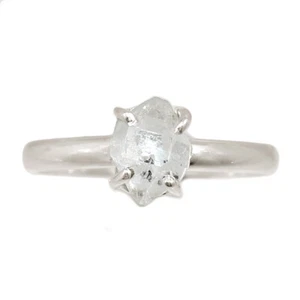 Natural Herkimer Diamond - USA 925 Sterling Silver Ring Jewelry s.9 CR66030 - Picture 1 of 1