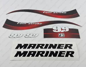 Mariner 9.9 hp Four Stroke outboard engine decals sticker set reproduction - Bild 1 von 4
