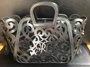 Ralph Lauren Collection RARE Laser Cut Scroll Runway Hand Bag - Bild 1 von 13