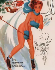 CARTOLINA / TEMA SPORTIVO / #0016 / SCI NEVE / ARTISTA / MACPHER / 1/4" X 5 1/2" - Foto 1 di 1