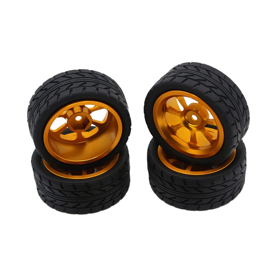 4x Metal Wheel Tires Rally Wheels For MJX 14302 14301 1/14 RC Car Upgrade Parts - Image 1 of 4