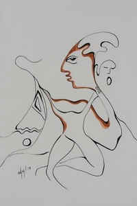 Daphne Odjig RCA Painting Ink & Colour 1978 Canadian 1919-2016 - Bild 1 von 10