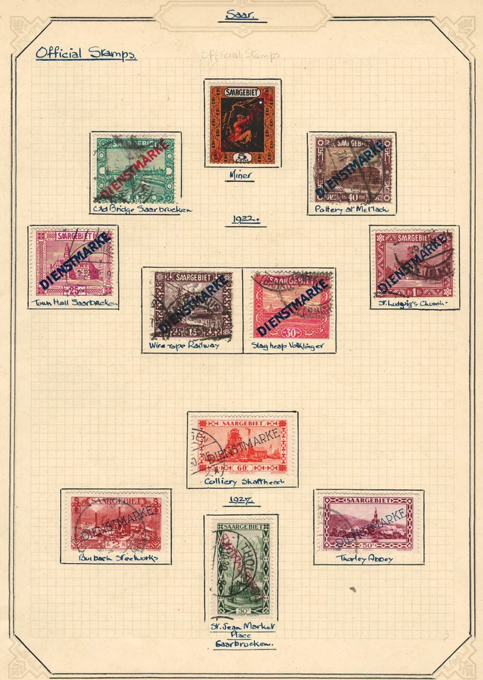 SAAR 1922-1927 Very Fine Mint & Used Overprinted Stamps Hinged on list - Image 1 of 1