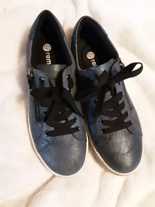 Remote Soft Halbschuhe Damen 40/9 schwarz Leder Low Top runde Spitze bequeme Schuhe - Bild 1 von 11