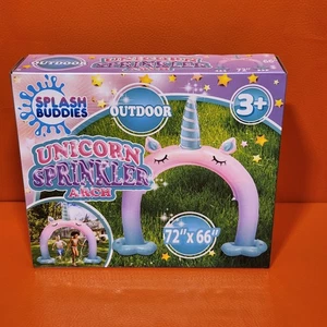 Splash Buddies Colorido Inflable Niños Unicornio Arco Patio Aspersor de Agua 72x66" - Imagen 1 de 9