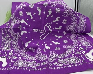 Purple Bandana Hanky Scarf Fashionable Cute 21X21 inches - Picture 1 of 3