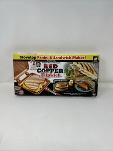 💥Red Copper Flipwich Non-Stick Stovetop Sandwich & Panini Maker NIB 🔥SEALED🔥 - Picture 1 of 4