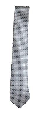 Corbata amarilla Birmania Bibas círculos geométricos azules y blancos Foto 1 de 4