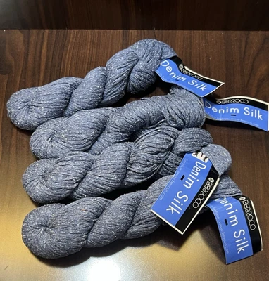 Berroco DENIM SEDA Hilo Azul #1413 Rayón/Mezcla Seda 50gr/105yds ea. Juego de 4 Foto 1 de 4