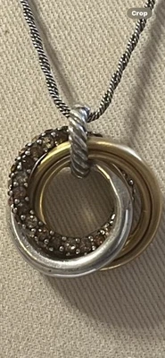 BRIGHTON Crystal Voyage Trio Collar Anillos Eslabonados Dos Tonos Foto 1 de 4