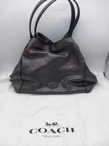 Coach Edie Gunmetal Shoulder Bag - Picture 1 of 12