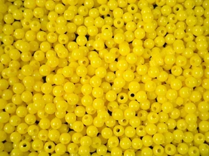 Cuentas de plástico 4 mm redondas amarillas 25 g joyería artesanía espaciadores joyería - Imagen 1 de 2