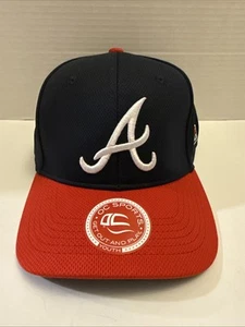 Neu mit Etikett Atlanta Braves OC Sports Team MLB blau rot Jugend Baseballkappe Strapback - Bild 1 von 8