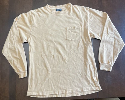 J Peterman Long Sleeve Crew Neck Pullover T Shirt Mens Medium Tan - Image 1 of 4