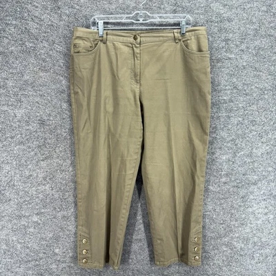 Ruby Rd. Pants Women 14 Gray High Rise Pleated Skinny Pockets Cotton Casual - Image 1 of 4