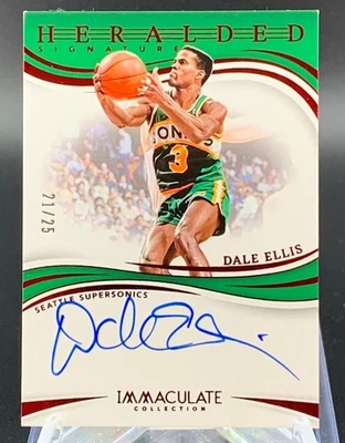 Dale Ellis 2023-24 Panini Colección Inmaculada Firmas Anunciadas Automático 21/25 Foto 1 de 2
