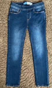 Old Navy Skinny Jeans Girls Size 8 Blue Pull On Dark Wash Adjustable Waist EUC - Picture 1 of 6